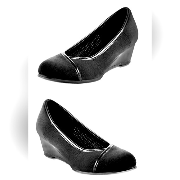 BASIC EDITION earlena women’s dress/casual shoes  2in wedge black size 5 NWT - Picture 11 of 12